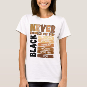 Camiseta Nunca Peça Desculpas Por Sua Negritude Mês Da Hist