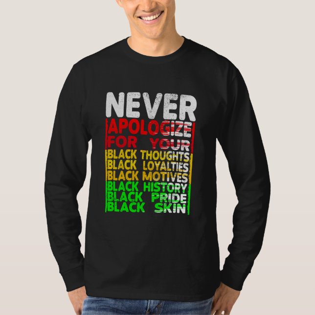Camiseta Nunca Peir Arrependido, Mês da História Negra (Frente)
