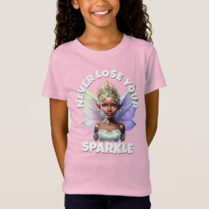 Camiseta Nunca perder seu faísca melanina fada rosa