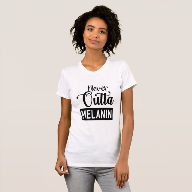 Camiseta Nunca saia de Melanin Jersey (Frente Completa)