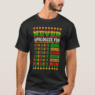 Camiseta Nunca Se Desculpe Pela Sua História Negra