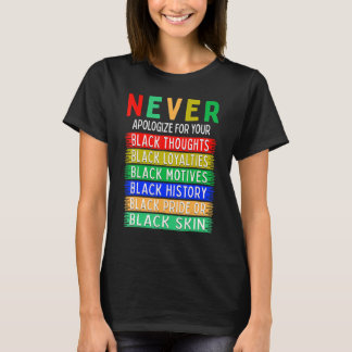 Camiseta Nunca Se Desculpe Pela Sua História Negra