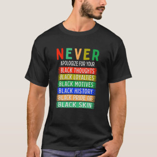Camiseta Nunca Se Desculpe Pela Sua Negra - História Negra