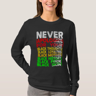 Camiseta Nunca se desculpem pelo seu apagão, pensamentos ne