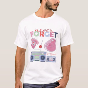 Camiseta Nunca se esqueça do CD VHS do disquete cassete