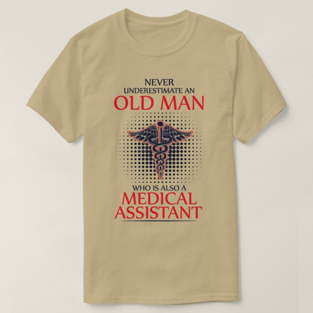 Camiseta Nunca Subestimar Assistente Médico (Frente do Design)
