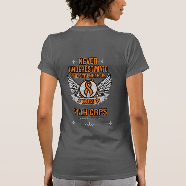 Camiseta Nunca Subestimar/Mulher... CRPS (Verso)