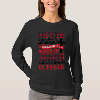 Camiseta Nunca Subestime A Avó Aniversário De Outubro