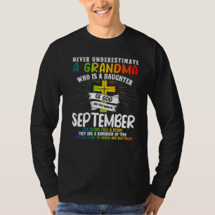 Camiseta Nunca Subestime A Avó Aniversário De Setembro