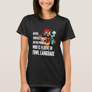Camiseta Nunca Subestime Linguagem Fluente de Ave Feminina 