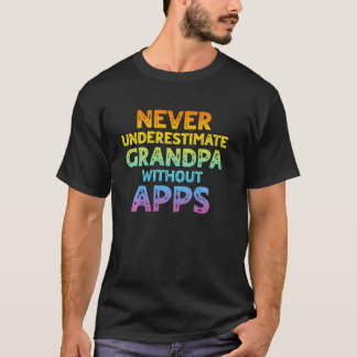 Camiseta Nunca Subestime O Avô Sem O Colar De Madeira De Ap