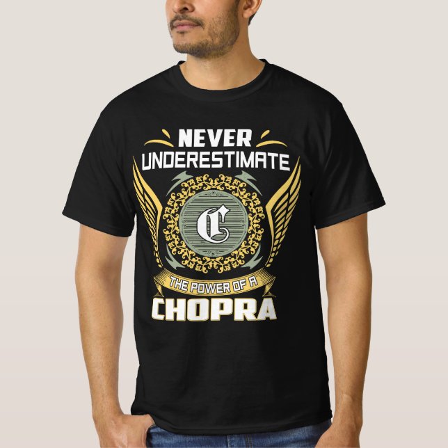 Camiseta Nunca Subestime O Poder De Um Chopra (Frente)