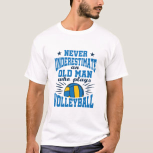 Camiseta Nunca Subestime O Velho Que Joga Voleibol