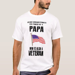CAMISETA NUNCA SUBESTIME O VETERANO DA PAPÁ DO PODER