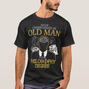 Camiseta Nunca subestime um ancião com filosofia