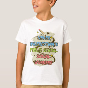 Camiseta Nunca Subestime um Assistente Social de Escola Púb