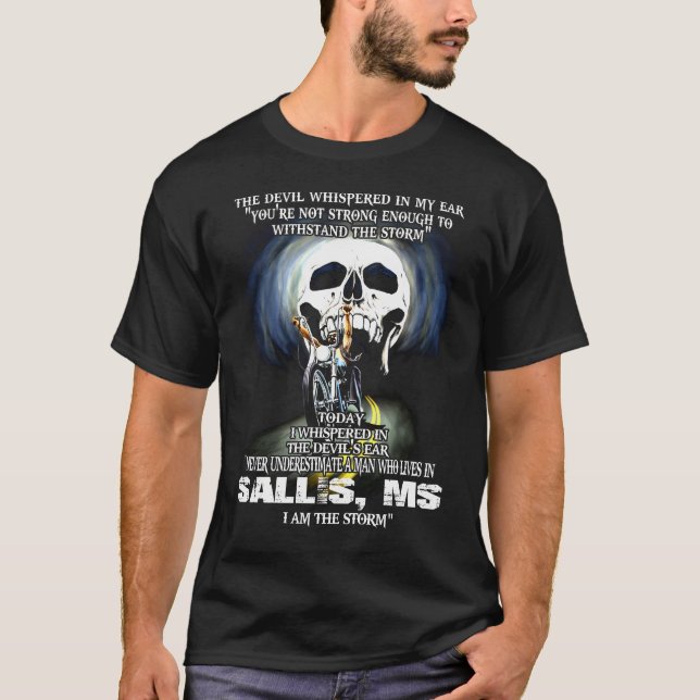 Camiseta Nunca subestime um homem de SALLIS MS (Frente)