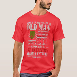 Camiseta Nunca Subestime Um Homem Velho 1ª Divisão de Infan