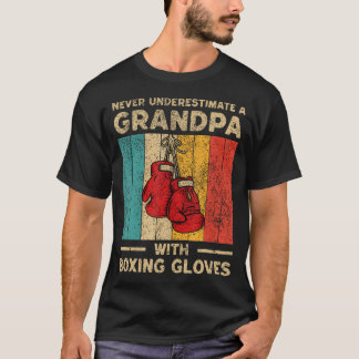 Camiseta Nunca Subestime um Homem Velho com Luvas de Boxe