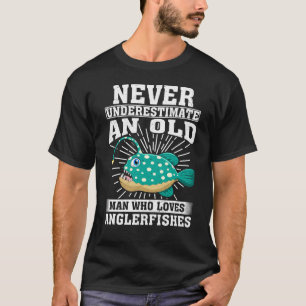 Camiseta Nunca Subestime Um Homem Velho Que Ama Peixe-Pesca