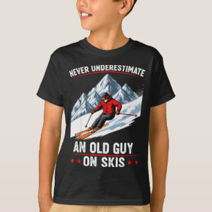 Camiseta Nunca Subestime Um Velho Cara De Esqui Esquiando D