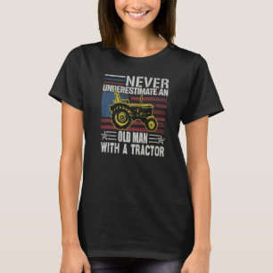 Camiseta Nunca Subestime Um Velho Com Um Trator Longe