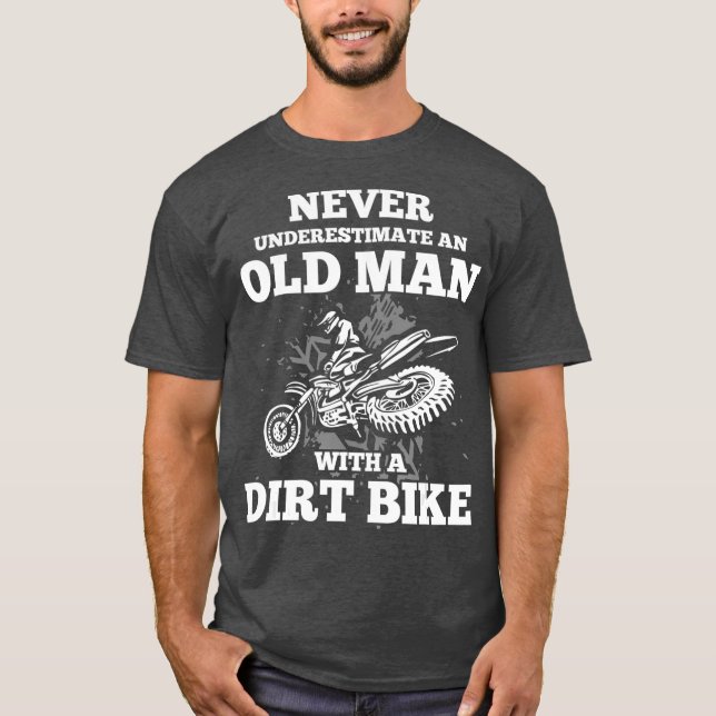 Camiseta Nunca subestime um velho com uma moto de saia (Frente)