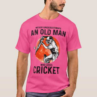 Camiseta Nunca Subestime Um Velho Que Ama Cricket