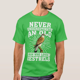 Camiseta Nunca Subestime Um Velho Que Ama Kestrels