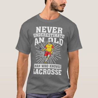 Camiseta Nunca subestime um Velho que conheça lacrosse