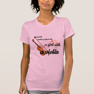 Camiseta Nunca Subestime Uma Garota Com Violino, Música T-