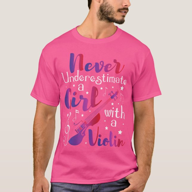 Camiseta Nunca Subestime Uma Garota Com Violino - Violini (Frente)