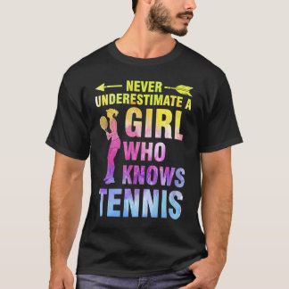 Camiseta nunca subestime uma garota que conhece ténis ténis