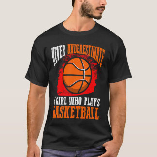 Camiseta Nunca Subestime Uma Garota Que Joga Gi De Basquete