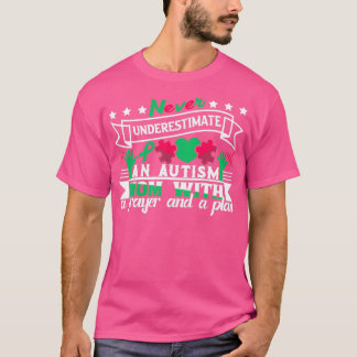 Camiseta Nunca subestime uma mãe autista com uma oração e