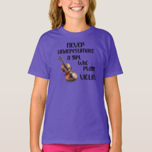Camiseta Nunca Subestime Uma Menina Que Toca Violino