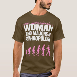 Camiseta Nunca Subestime Uma Mulher Que Se Majora Em Antrop