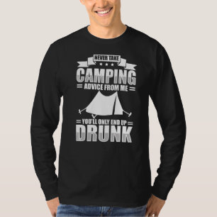 Camiseta Nunca Tome Aconselhamento De Acampamento Do Meu Gr