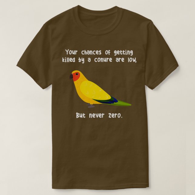 Camiseta Nunca Zero Sun Conure 1 (Frente do Design)