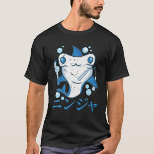 Camiseta Nunchuks - Kawaii Anime Shark - Ninjas Japonês Ae