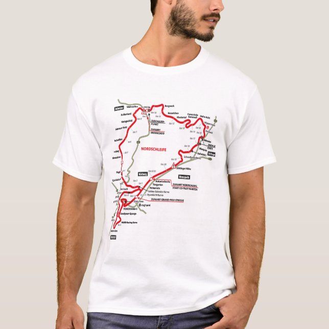 Camiseta Nürburgring Nordschleife - Germany Track Map Photo (Frente)