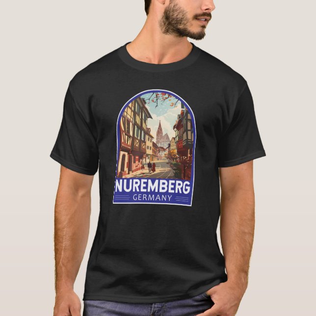 Camiseta Nuremberg Germany Viagem Art Vintage (Frente)