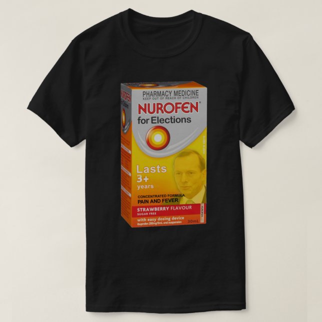 Camiseta Nurofen para Eleições (Frente do Design)