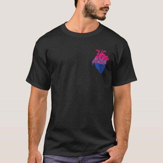 Camiseta Nurs LGBTQ do Orgulho Bissexual do Coração Anatômi (Frente)