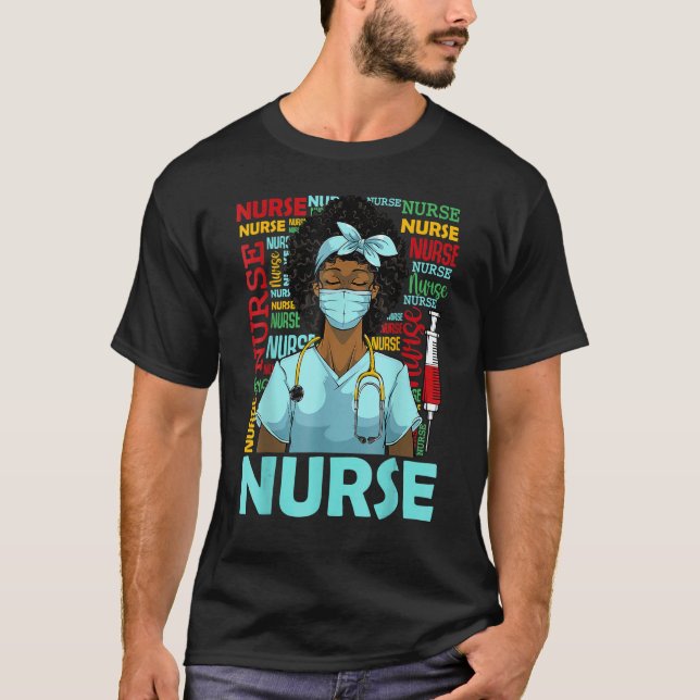 Camiseta Nurse Black Women Black History Afro African Pride (Frente)