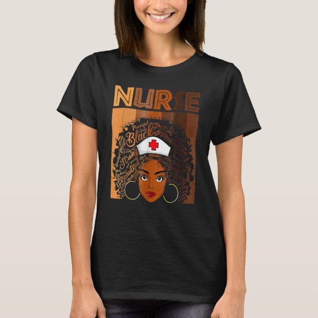 Camiseta Nurse Black Women Black History Month Afro African (Frente)