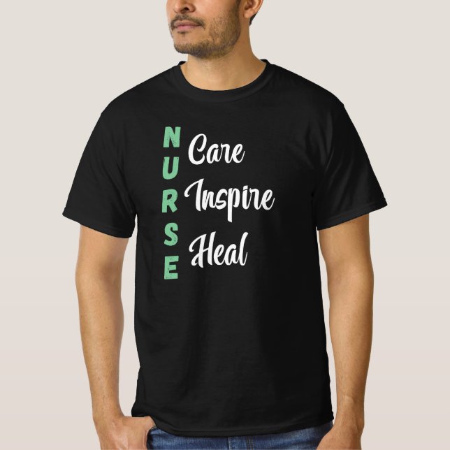 Camiseta Nurse Care Inspire Heal (Frente)