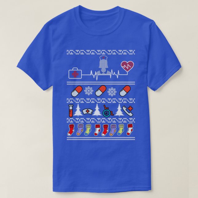 Camiseta nurse christmas sweater nursing gift (Frente do Design)