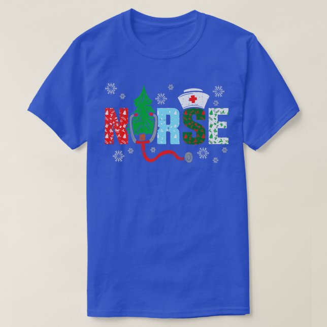 Camiseta Nurse Christmas Tree Nurses Xmas Winter Scrub RN M (Frente do Design)