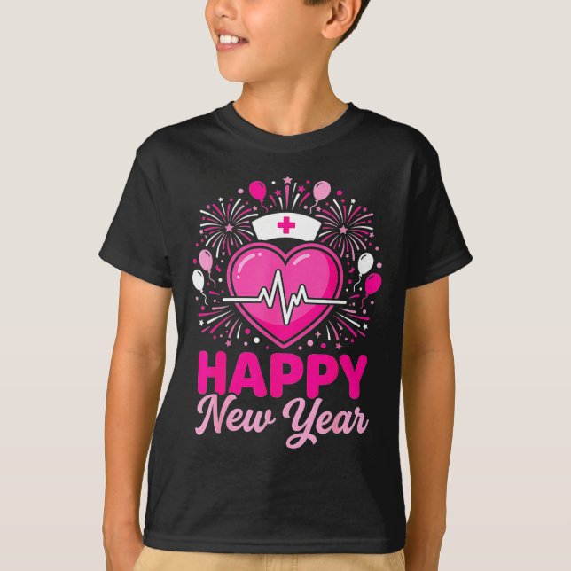 Camiseta Nurse Crew Heartbeat Nye Countdown Party Year Happ (Frente)